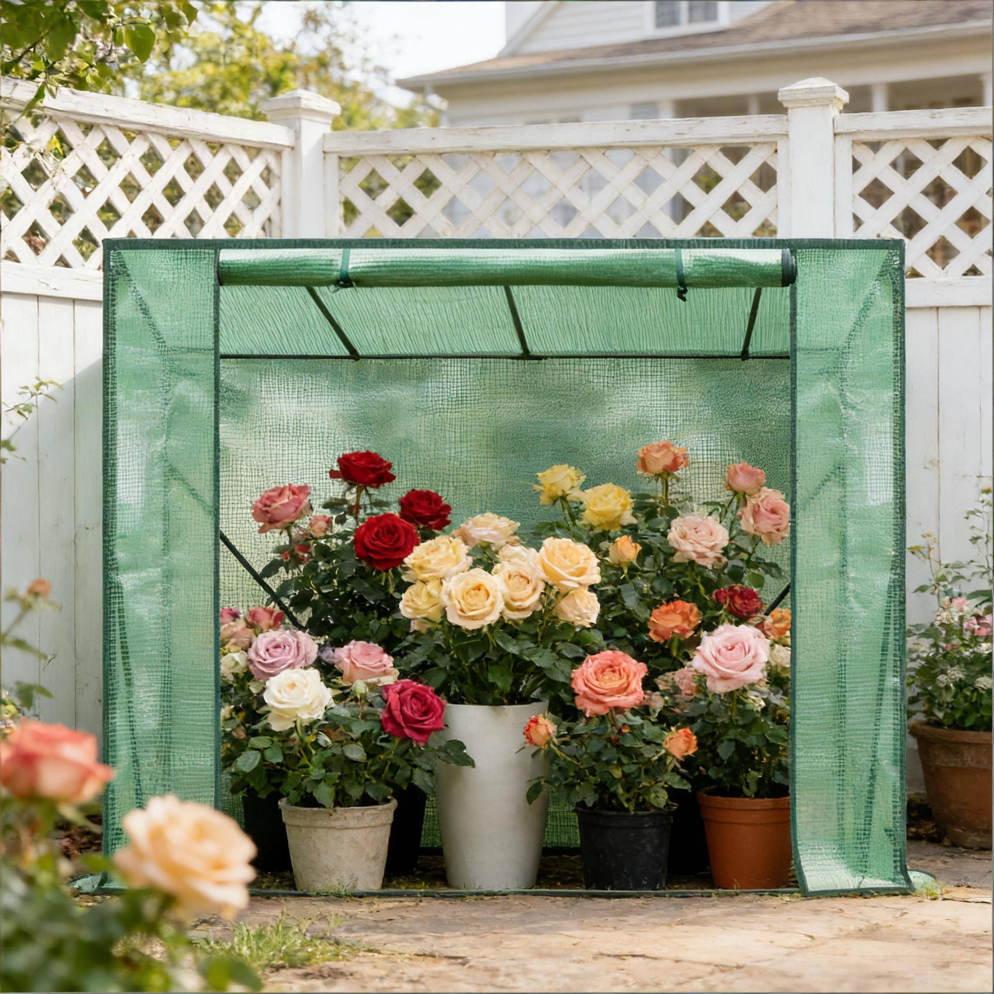 Serre de jardin pour tomates bâche PE renforcée acier protection hivernage 200x77x169 cm - ComfortXL Outdoor Living - Image 1