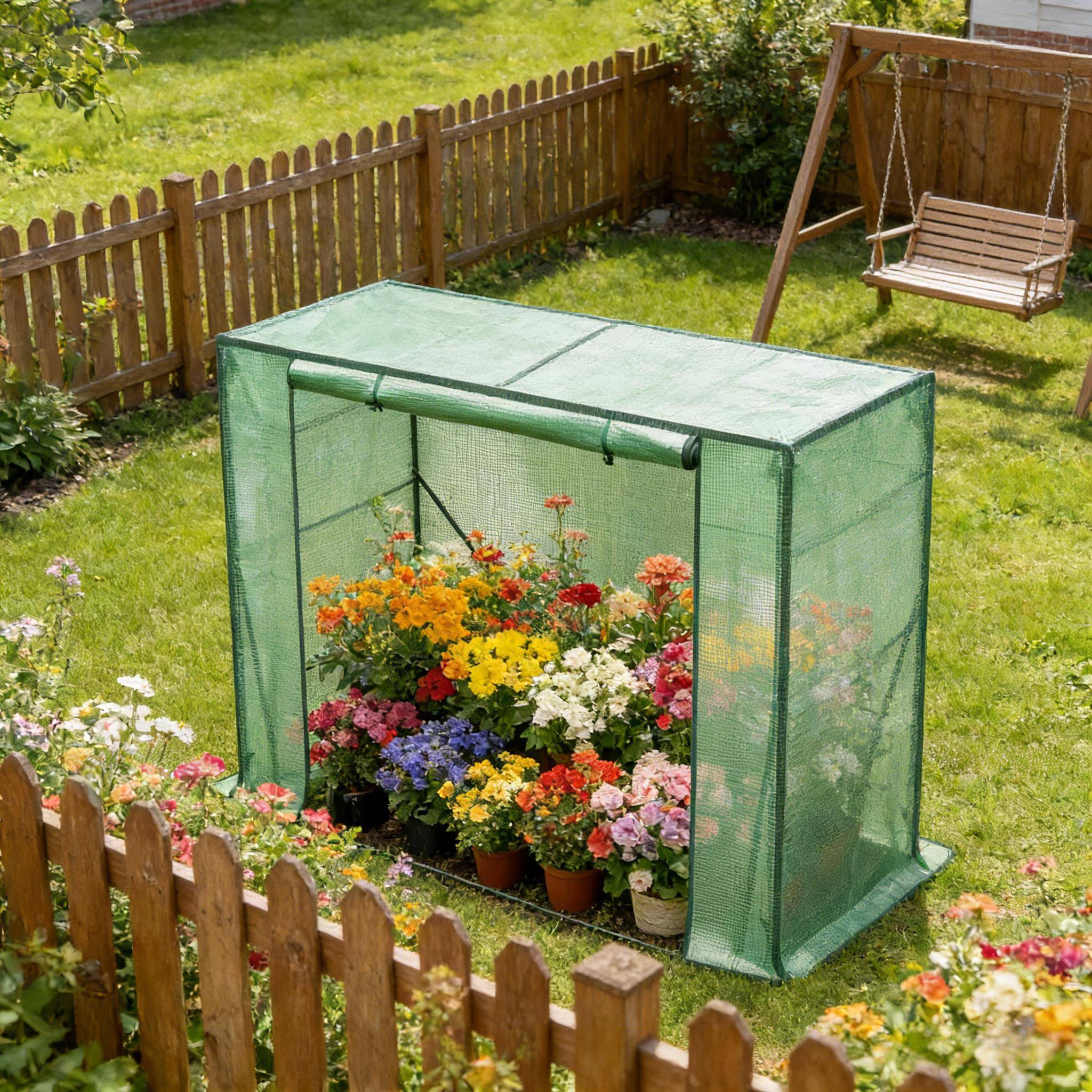 Serre de jardin pour tomates bâche PE renforcée acier protection hivernage 200x77x169 cm - ComfortXL Outdoor Living - Image 3