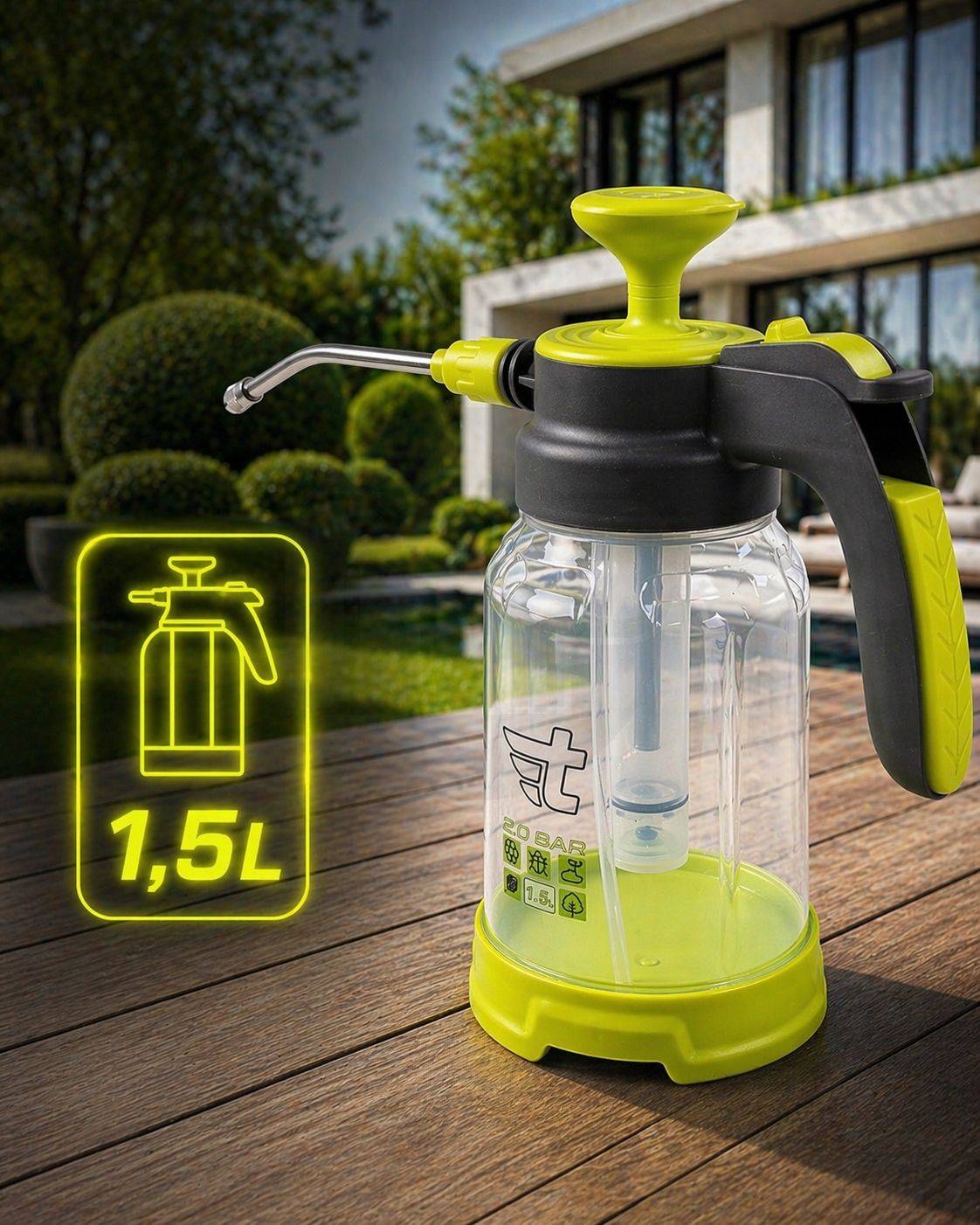 Entrepotbrico - Pulvérisateur de jardin à pression portatif avec buse réglable 1,5 L - Image 4