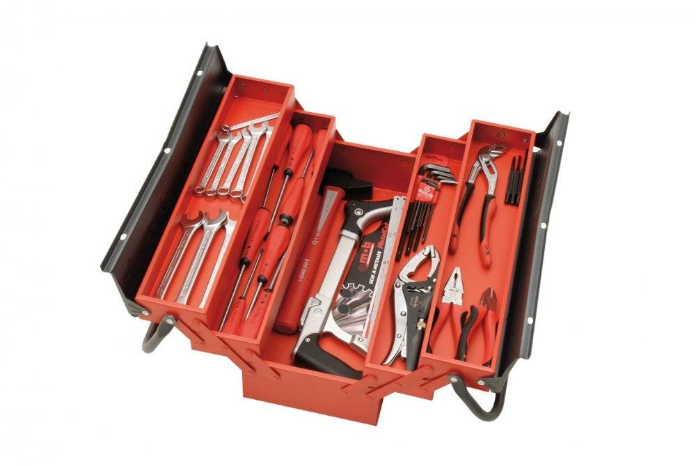Boîte a outils 5 cases 450mm garnie 40 pièces - MOB - Image 1