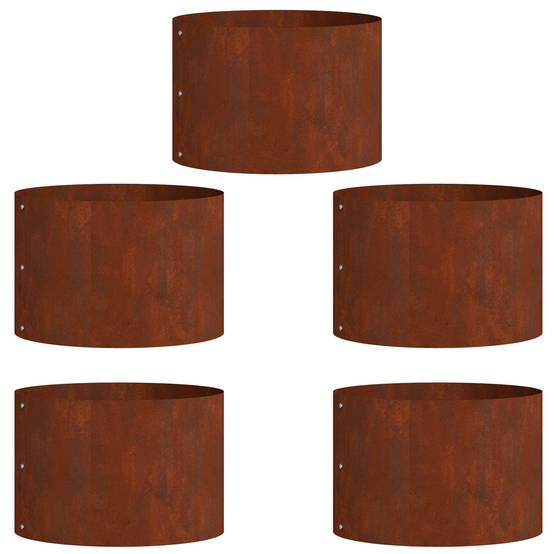 Lot de 5 Bordures Rondes Acier Corten pour Jardin Massif Anneau de Plantation Ø30 cm - ComfortXL Outdoor Living - Image 2
