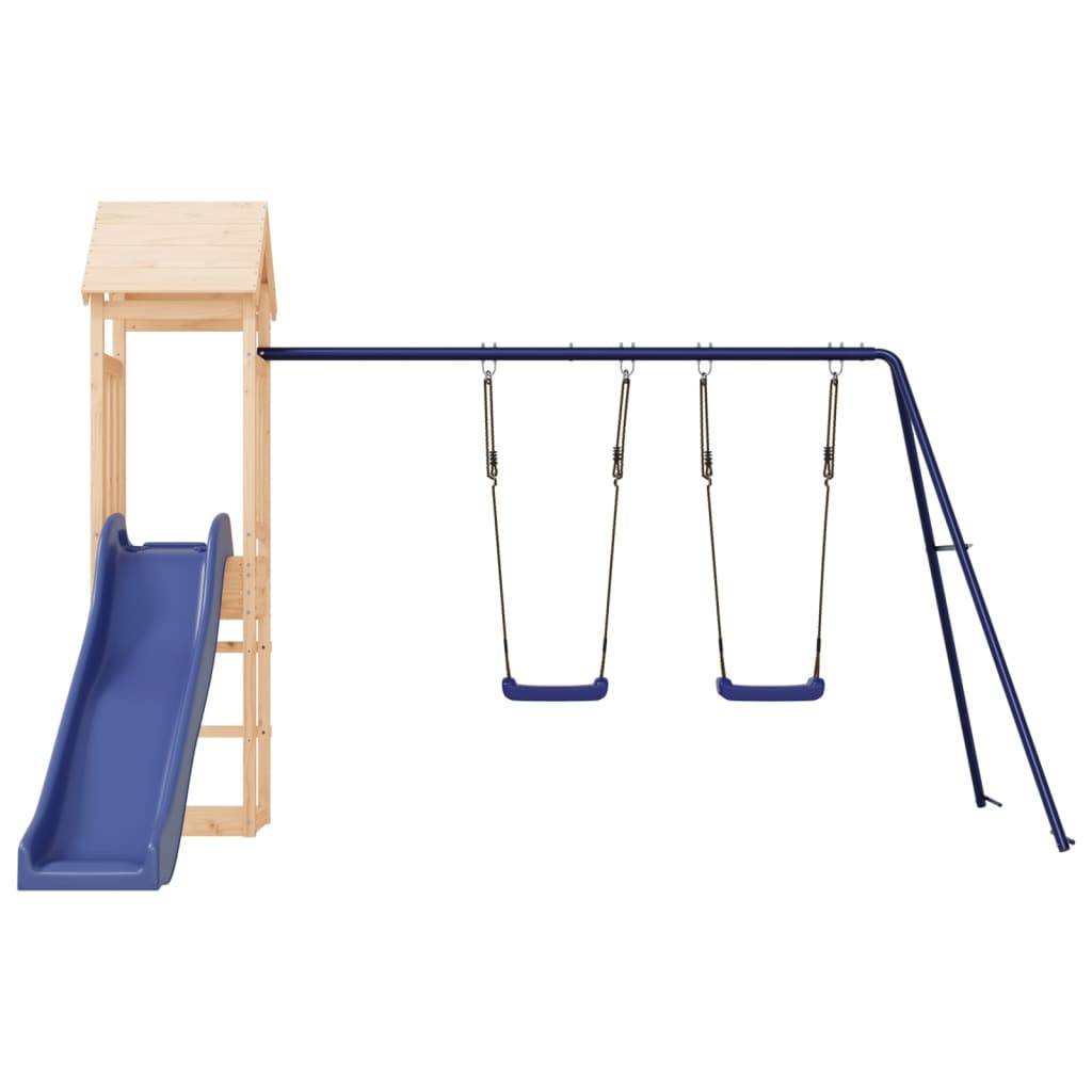 Helloshop26 - Aire de jeux d'extérieur balançoires toboggan portiques robuste jeux jardin 308 x 321 x 207 cm bois de pin massif - Image 3