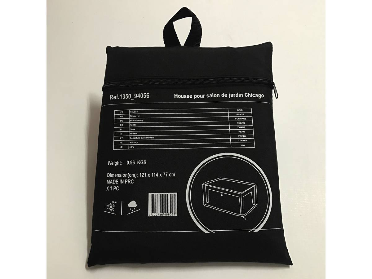 Habitat Et Jardin - Housse De Protection Pour Salon De Jardin - 121 X 114 X 77 Cm - Noir -habitat Et Jardin - Image 3
