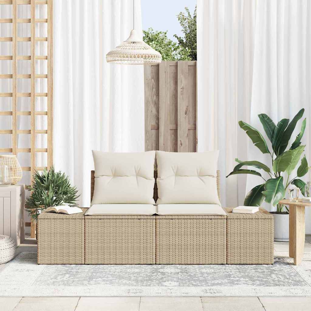 Banquette Extérieure Tissée Beige Résistante – Résine Aspect Rotin pour Terrasse Ensoleillée – Entretien Simplifié – ComfortXL Outdoor Living - Image 3
