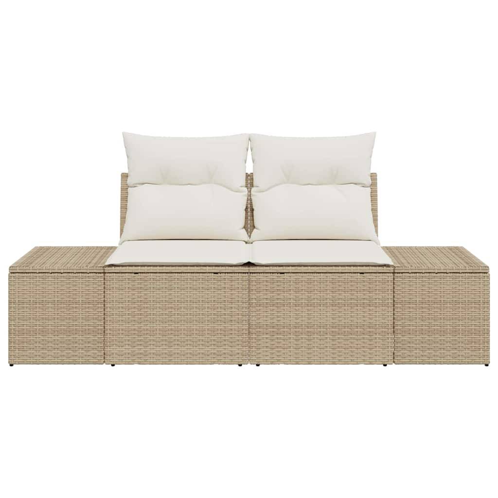 Banquette Extérieure Tissée Beige Résistante – Résine Aspect Rotin pour Terrasse Ensoleillée – Entretien Simplifié – ComfortXL Outdoor Living - Image 4