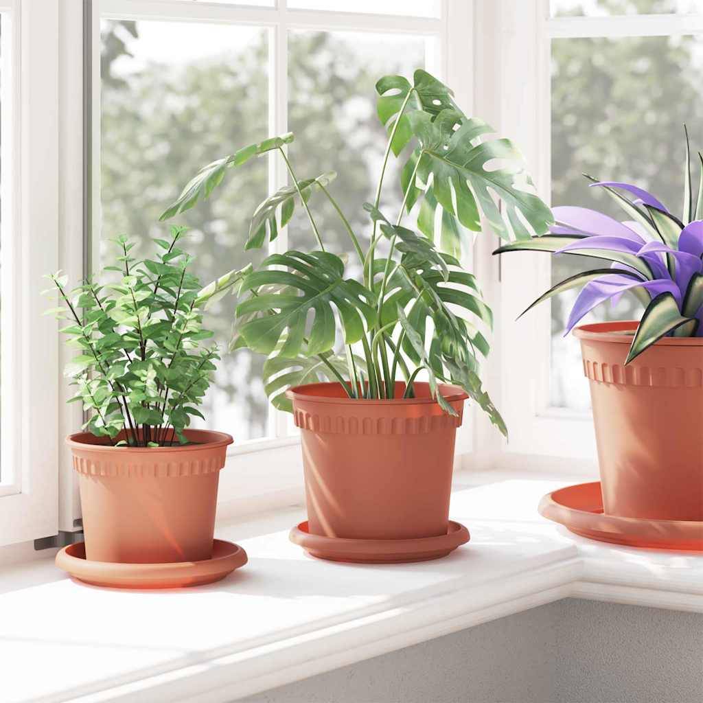 Vidaxl - Pots de plantes 6 pc Rouge brique Plastique vidaXL 3403255 - Image 5