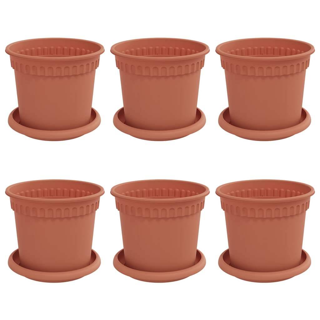 Vidaxl - Pots de plantes 6 pc Rouge brique Plastique vidaXL 3403255 - Image 2