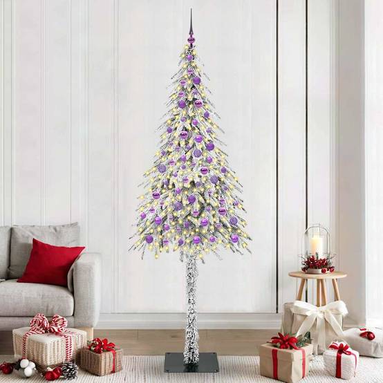Sapin de Noël | Arbre de Noël avec 300 LED Blanc 210 cm PE et Acier Maison Chic - Image 2