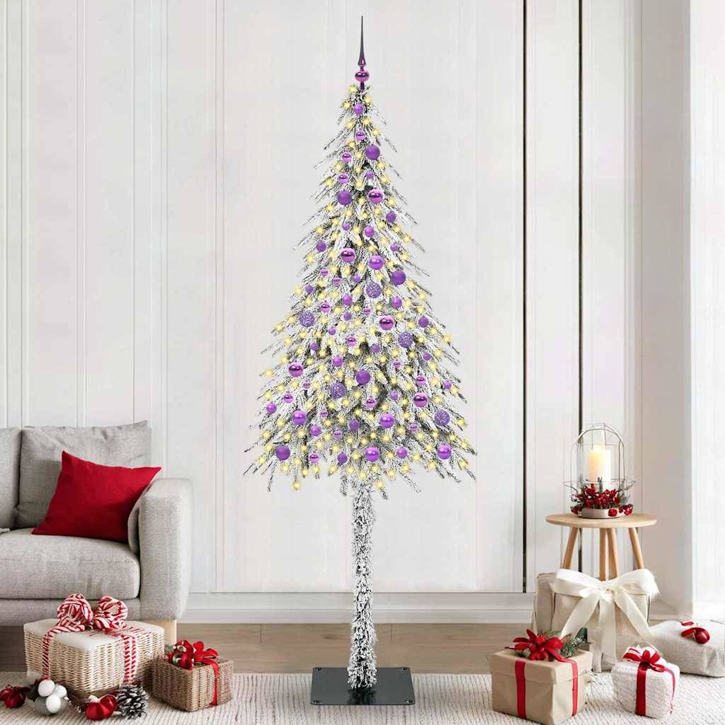 Sapin de Noël | Arbre de Noël avec 300 LED Blanc 210 cm PE et Acier Maison Chic - Image 2