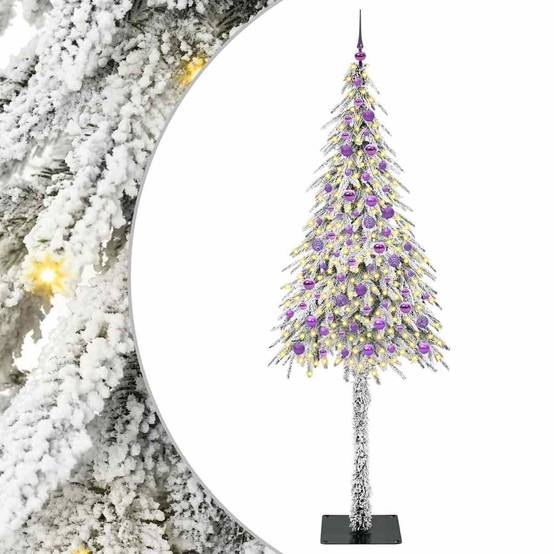 Sapin de Noël | Arbre de Noël avec 300 LED Blanc 210 cm PE et Acier Maison Chic - Image 1