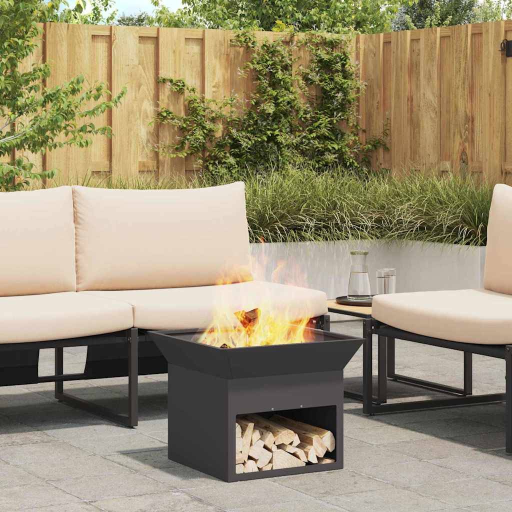ComfortXL - Brasero Design Cube en Acier Noir 50cm, Foyer de Jardin Portable et Moderne – ComfortXL Outdoor Living - Image 4