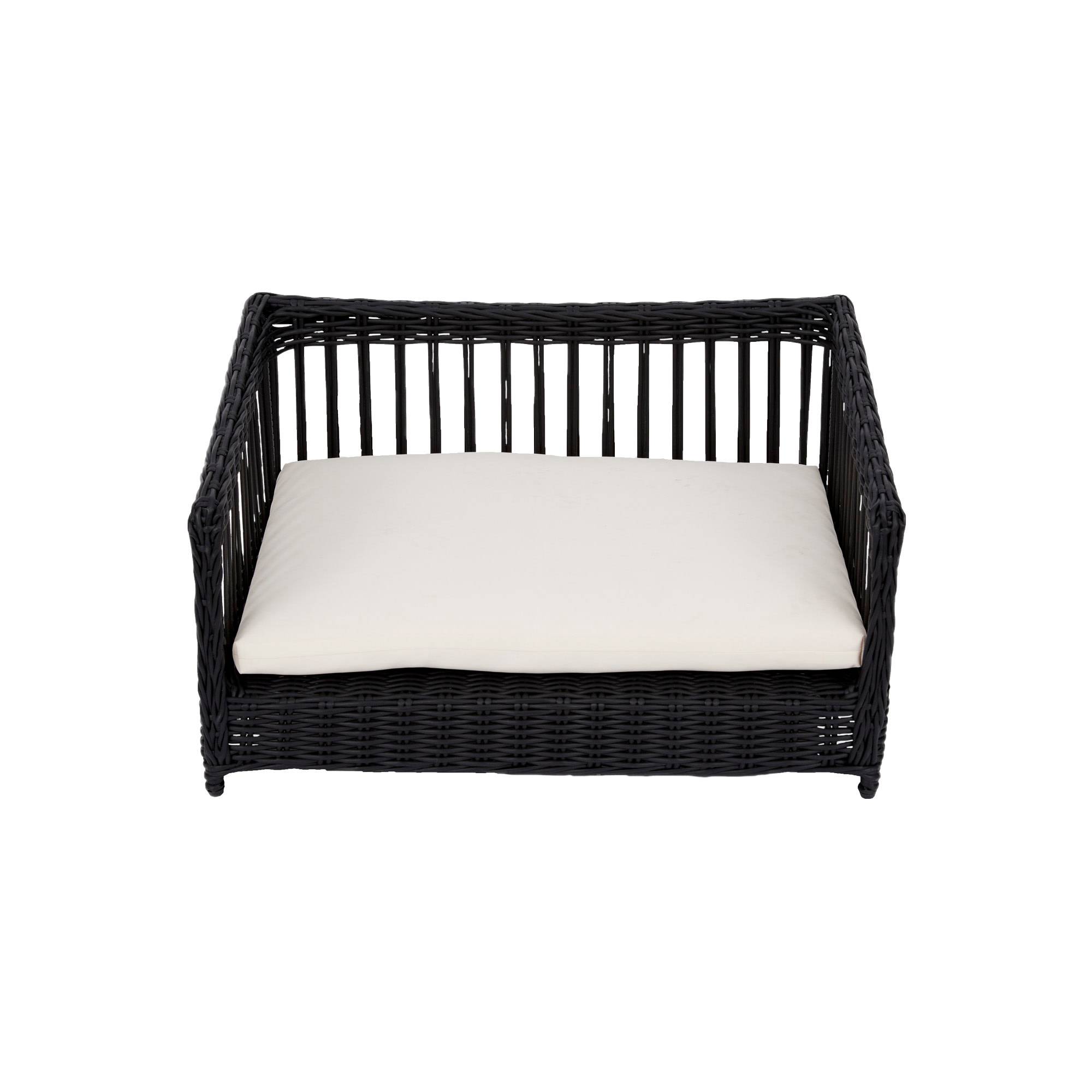 Canapé en rotin pour chat ou chien avec coussin amovible et lavable - Image 1