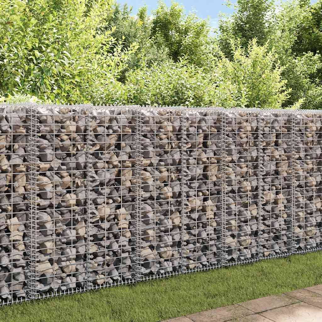 PANGIVO - Mur à gabion avec couvercles Acier galvanisé Argenté 20 x 20 x 100 cm - PANGIVO - Image 1
