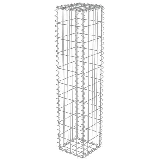 PANGIVO - Mur à gabion avec couvercles Acier galvanisé Argenté 20 x 20 x 100 cm - PANGIVO - Image 2