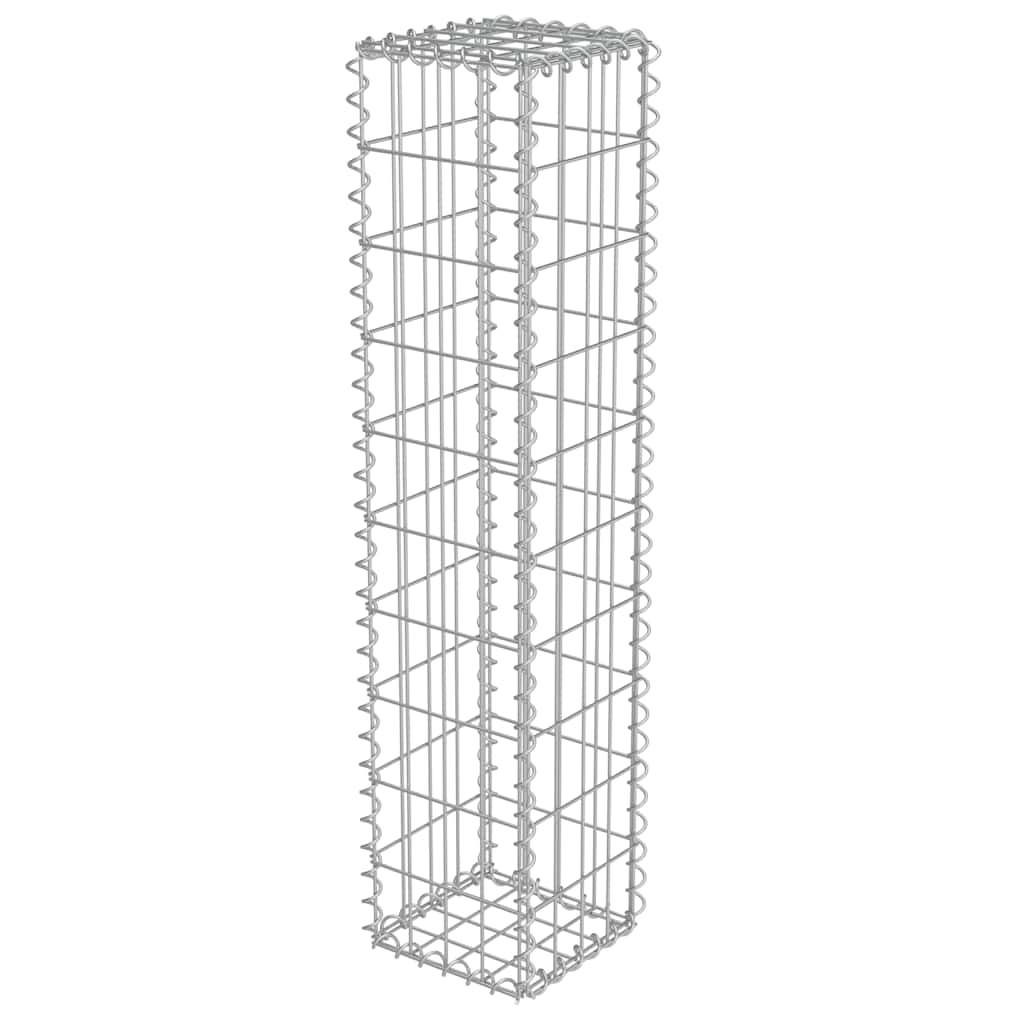 PANGIVO - Mur à gabion avec couvercles Acier galvanisé Argenté 20 x 20 x 100 cm - PANGIVO - Image 2
