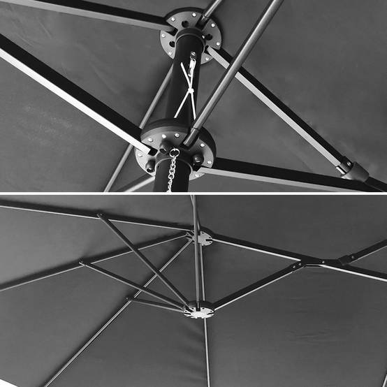 Parasol double 2x4m LINAI gris - HAPPY GARDEN - Image 5