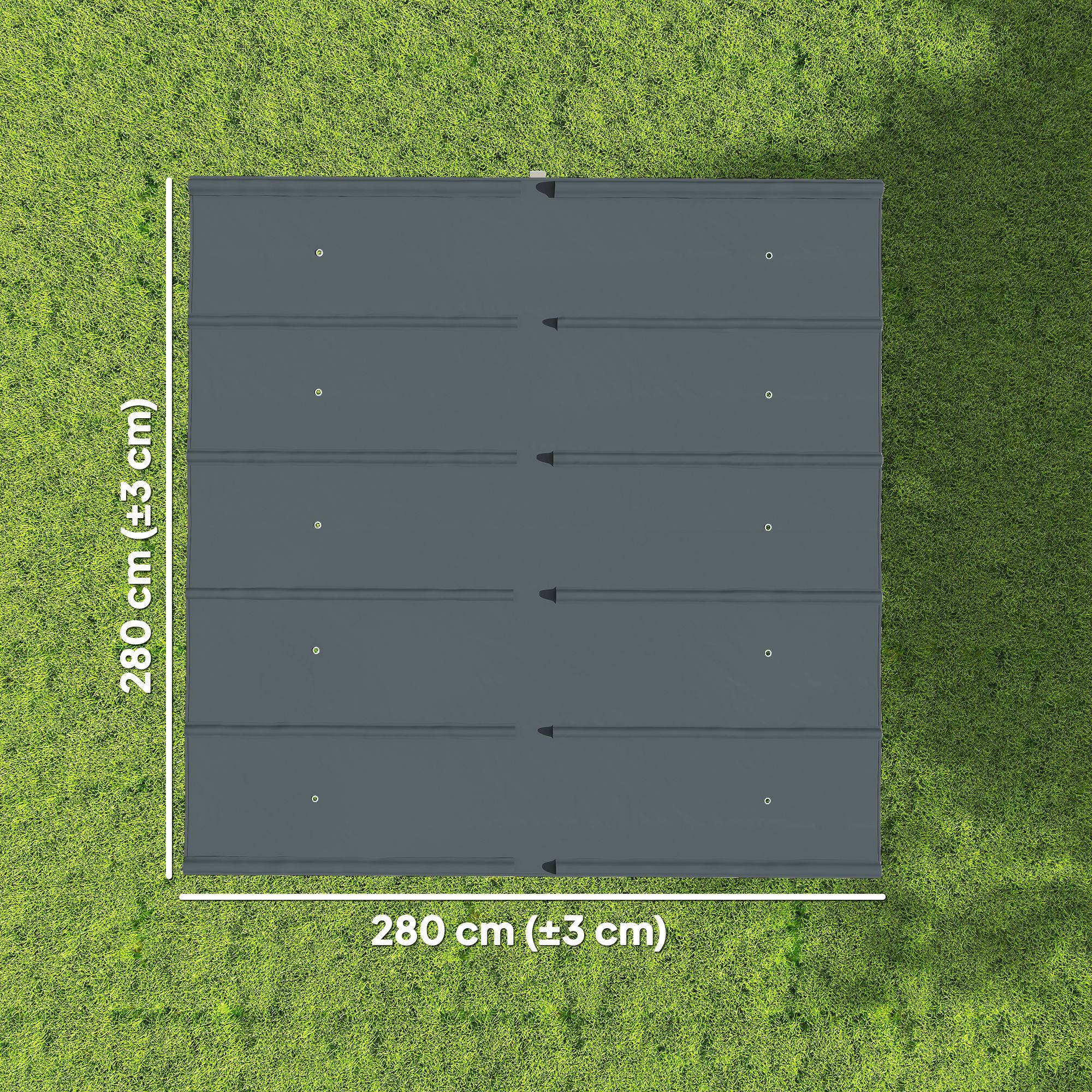 ComfortXL - Toile de pergola polyester gris foncé 298 x 288 cm extérieur anti-UV déperlante - ComfortXL Outdoor Living - Image 4