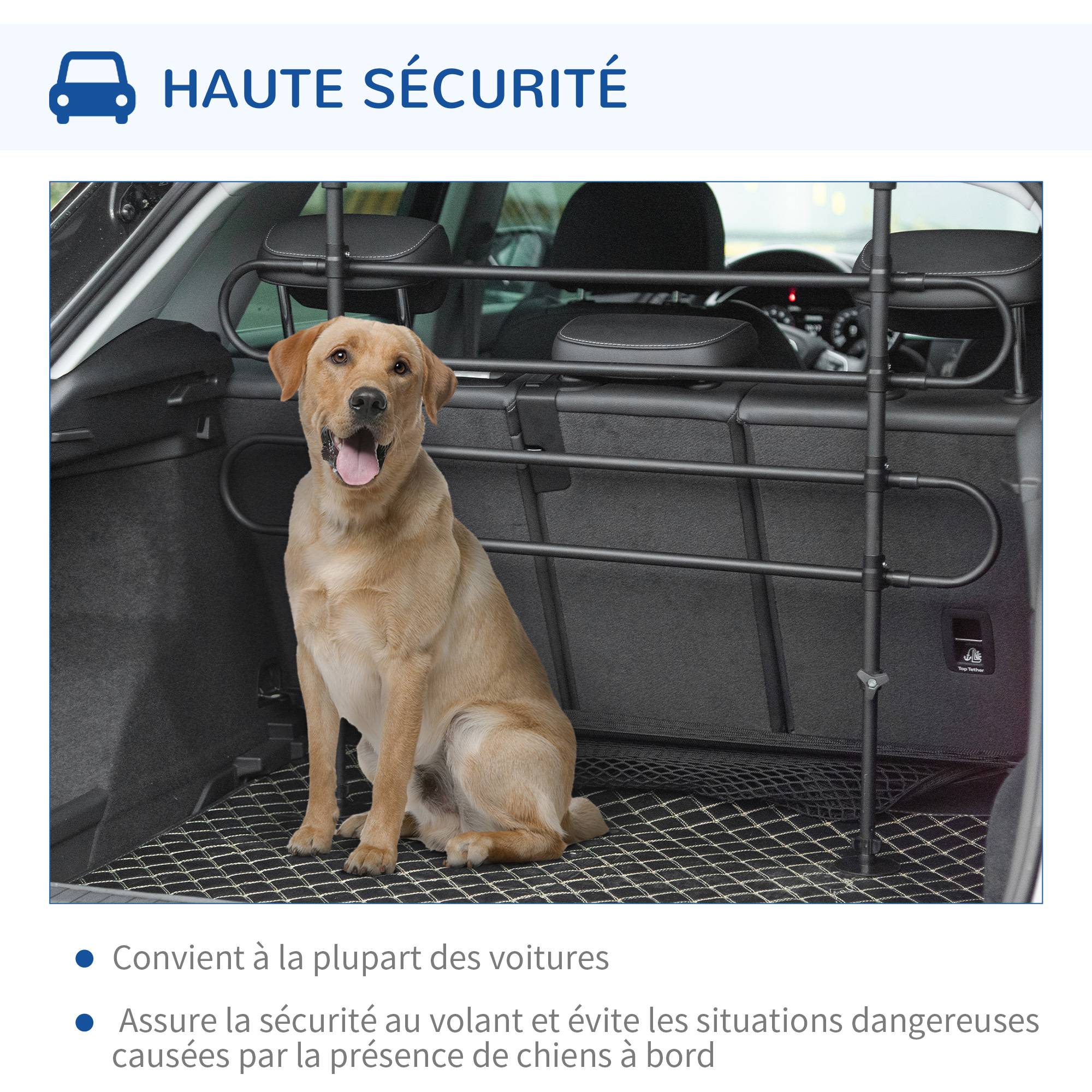 Grille de séparation pour chien universel, barrière de sécurité extensible pour animaux de compagnie, en acier noir - Image 8