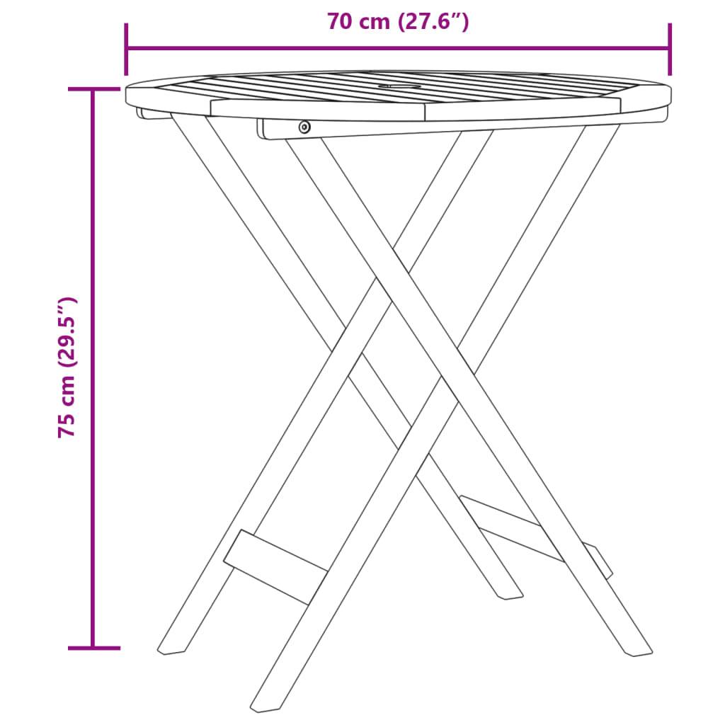 ComfortXL - Salon de Jardin 2 Personnes Pliable Résine Tressée et Bois d'Acacia pour Terrasse Noir Table Ø70cm – ComfortXL Outdoor Living - Image 5