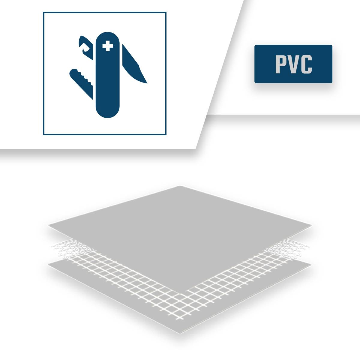Bâche PVC 10x12 m Grise - Garantie 8 ans - LP640MU - Bâche de protection étanche - Résistance Anti-UV TECPLAST - Image 4