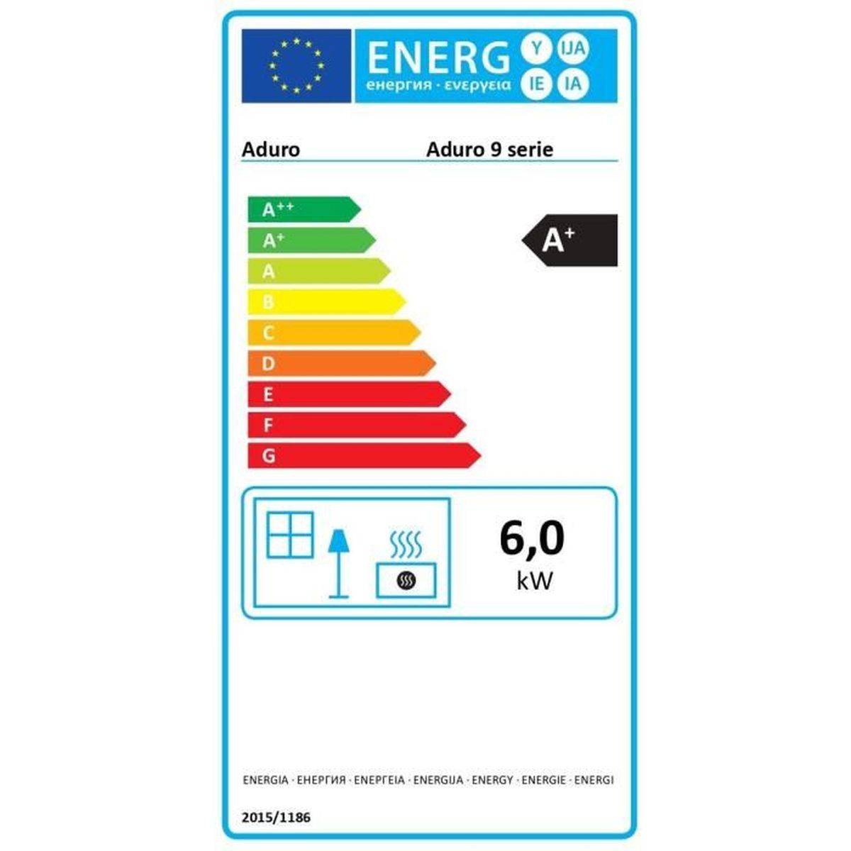 Poêle à bois ADURO 9.1, 6 kW (3 à 9 kW), acier noir, vitre bombée, jusqu’à 90 m2 - ADURO - Image 6