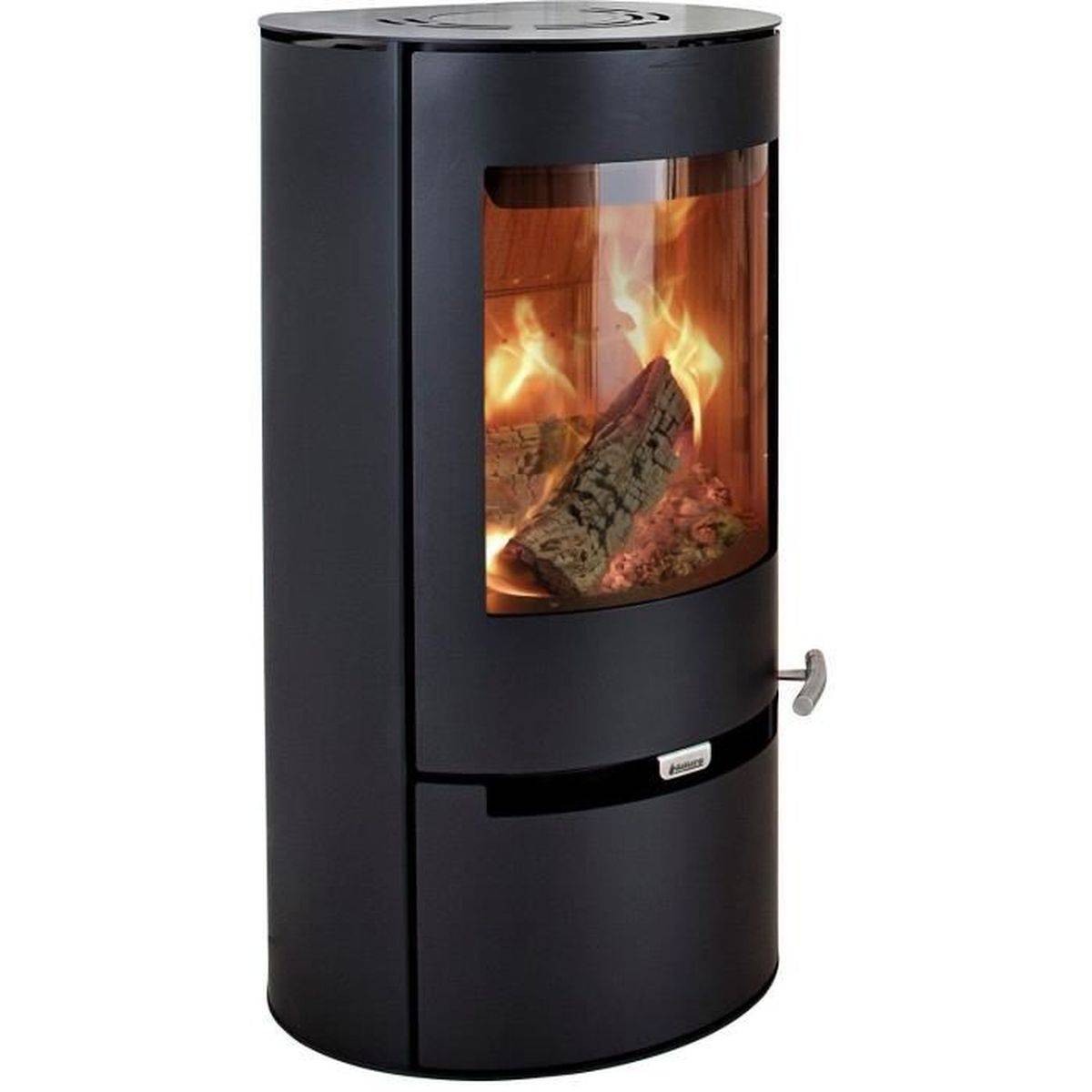 Poêle à bois ADURO 9.1, 6 kW (3 à 9 kW), acier noir, vitre bombée, jusqu’à 90 m2 - ADURO - Image 1
