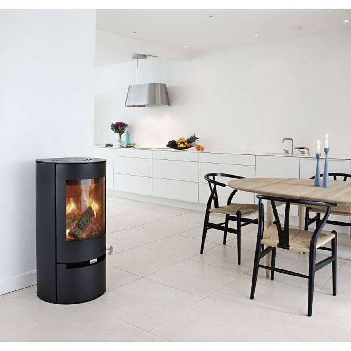 Poêle à bois ADURO 9.1, 6 kW (3 à 9 kW), acier noir, vitre bombée, jusqu’à 90 m2 - ADURO - Image 2