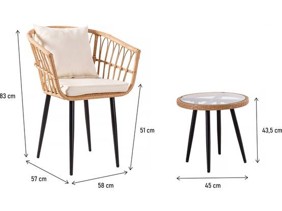 Habitat Et Jardin - Salon De Jardin Rotin "vela" - 2 Places - Marron -habitat Et Jardin - Image 3