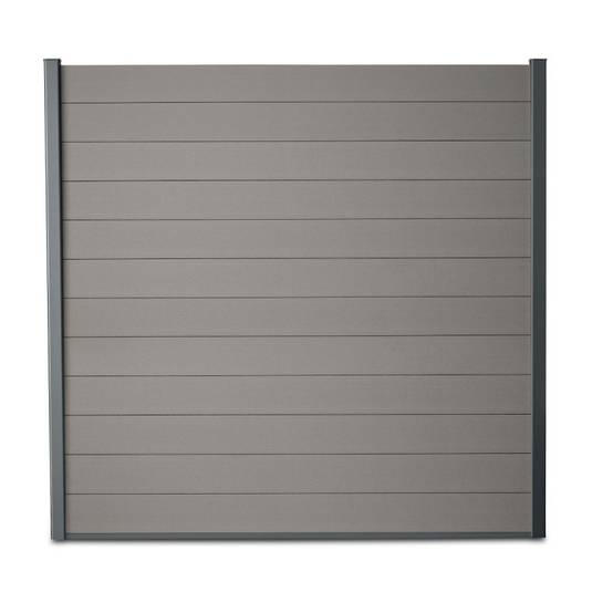 Kit clôture composite et aluminium à sceller H 1m80 L 16m20 gris quartz avec renforts acier - Palissade - Brise vue - Easy Clôture - Image 2