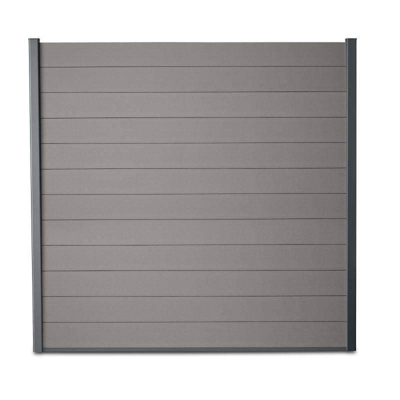 Kit clôture composite et aluminium à sceller H 1m80 L 16m20 gris quartz avec renforts acier - Palissade - Brise vue - Easy Clôture - Image 2