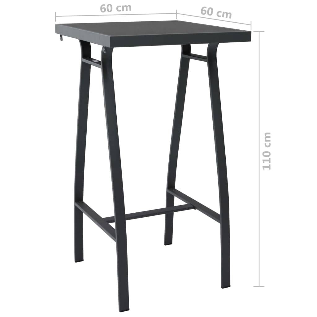 Helloshop26 - Ensemble de bar de jardin 5 pièces noir - Image 4
