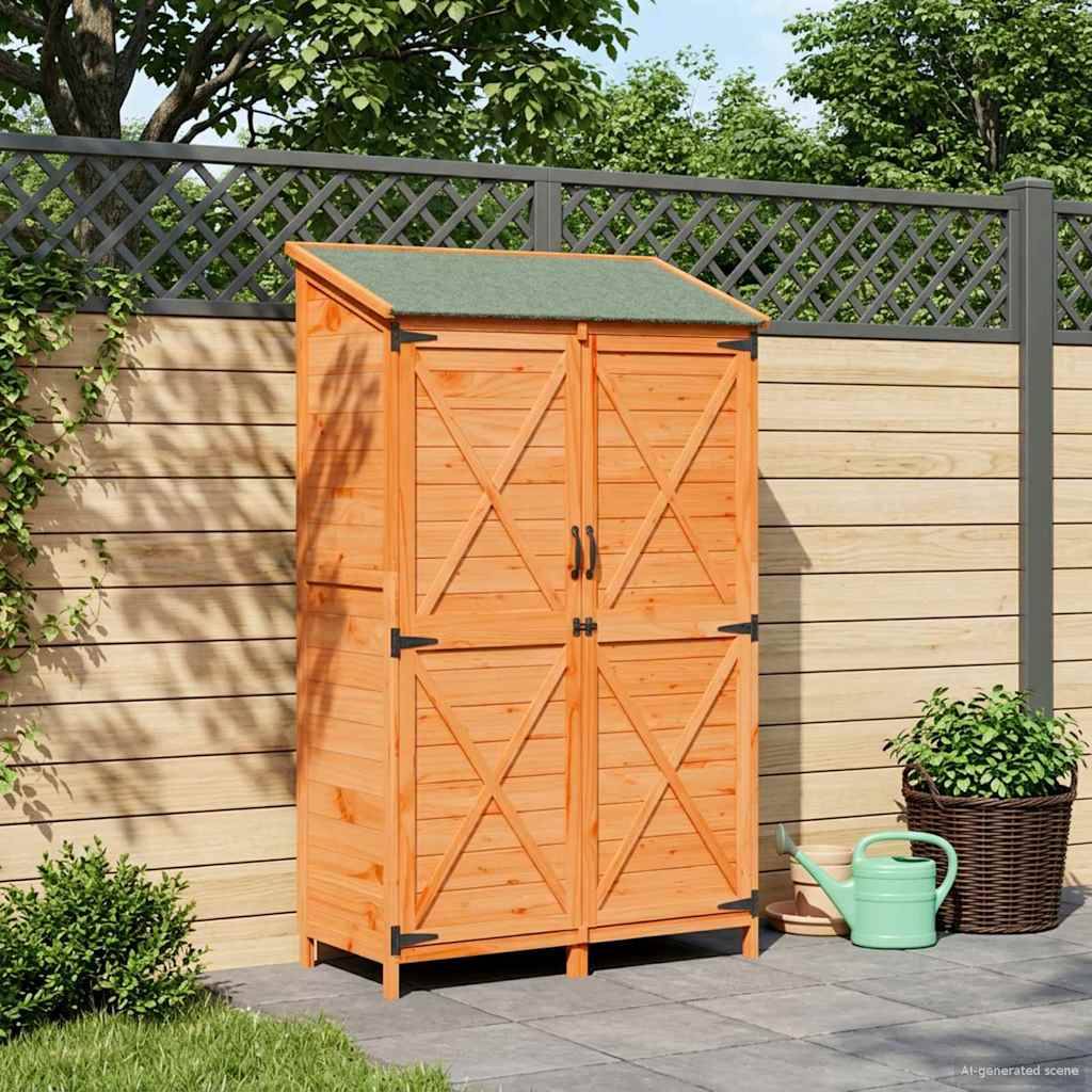 Vidaxl - Abri de jardin Marron 106 x 56 x 176,5 cm Bois de Sapin Massif vidaXL 42033483 - Image 4