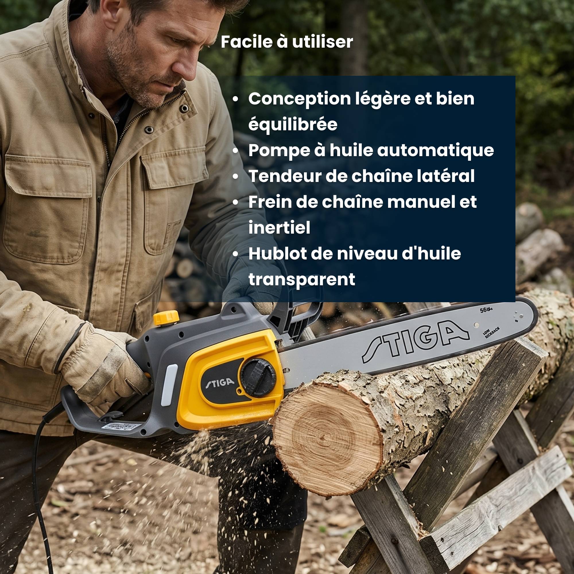 Stiga - Tronçonneuse CS 118c (14"), moteur 1,8 kW, guide 35 cm, frein manuel - STIGA - Image 3