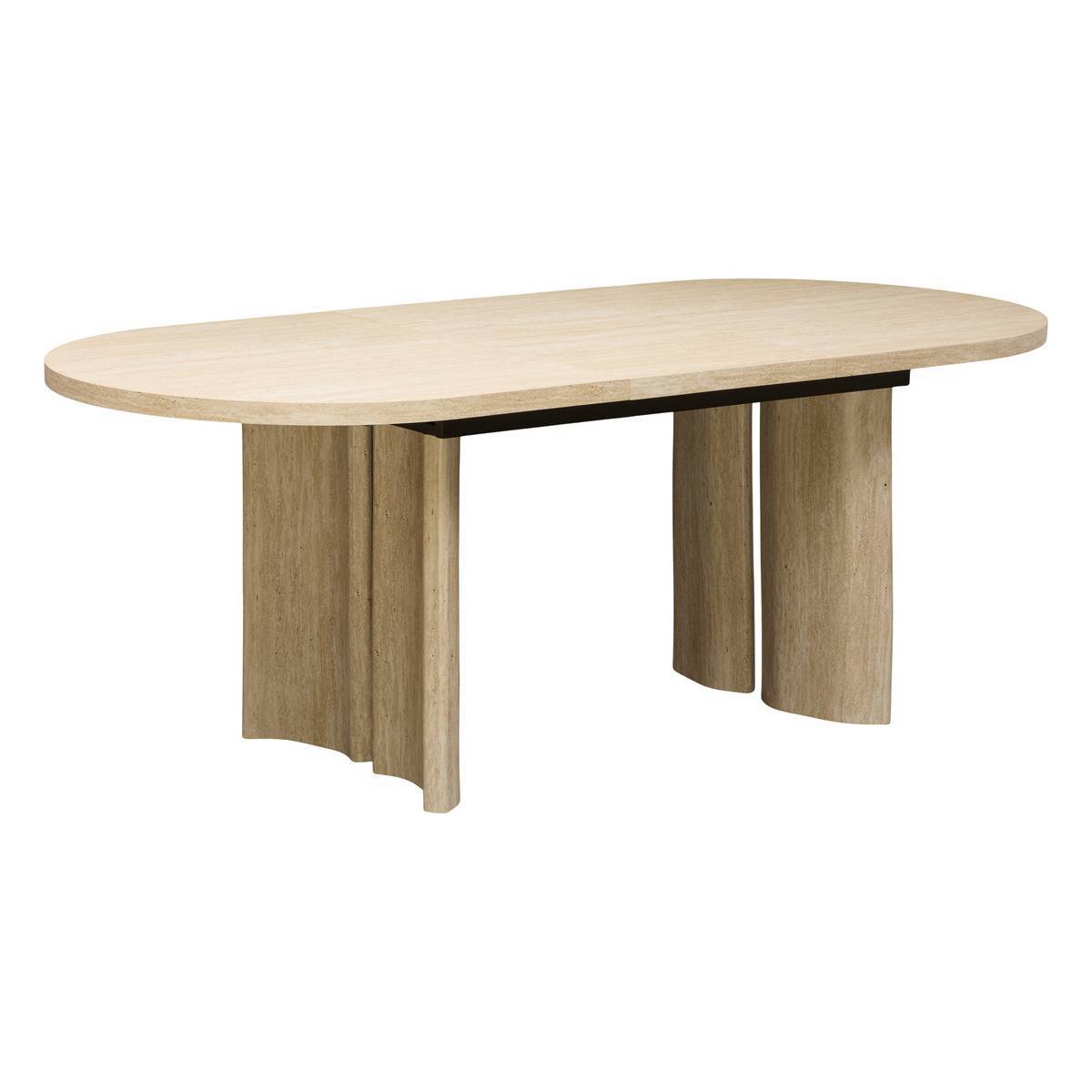 Atmosphera - Table à manger extensible Tino ovale 6 à 8 places beige - Atmosphera Créateur d'intérieur - Image 2