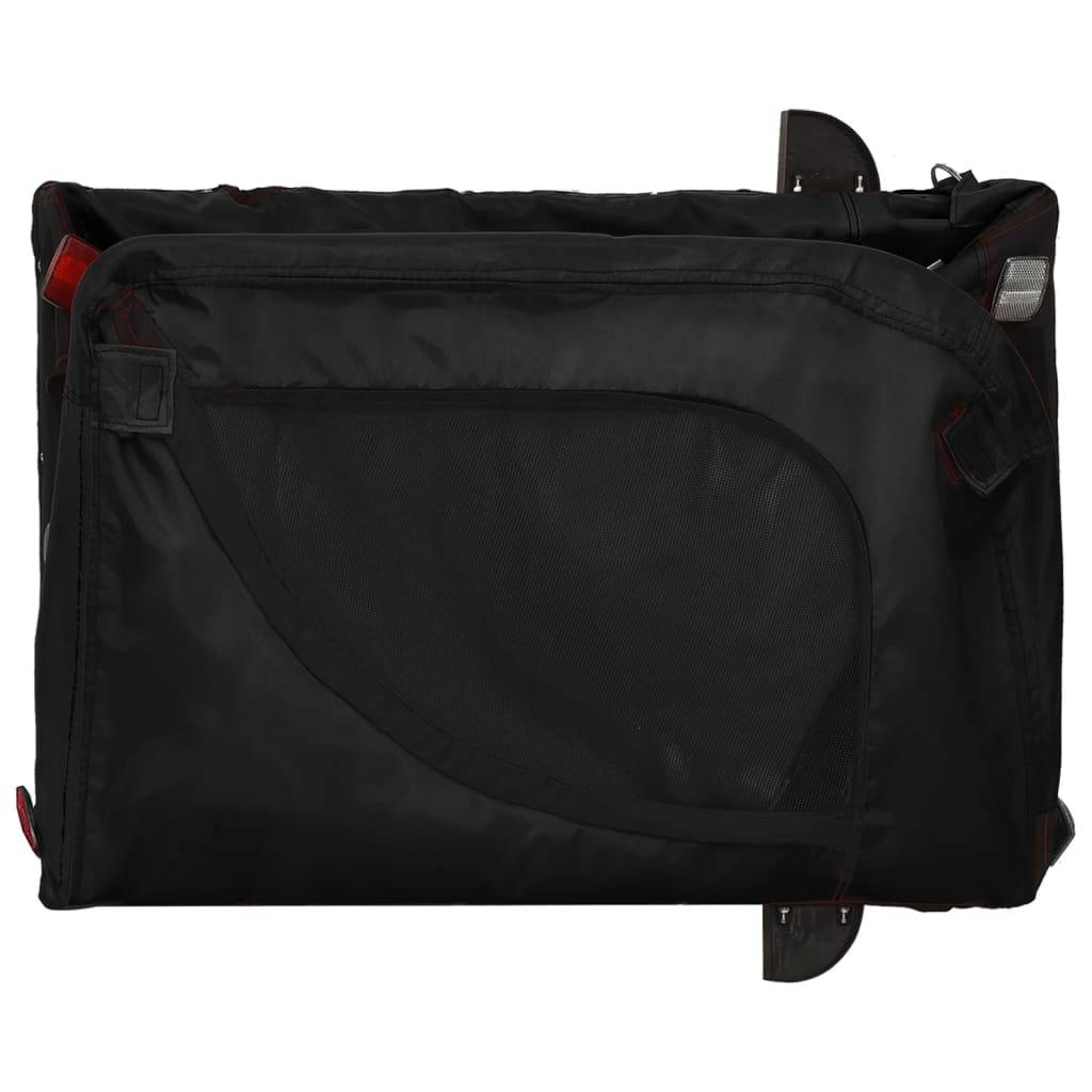 Remorque de vélo pour animaux fer et tissu noir 134 x 68 x 74 cm - PANGIVO - Image 8