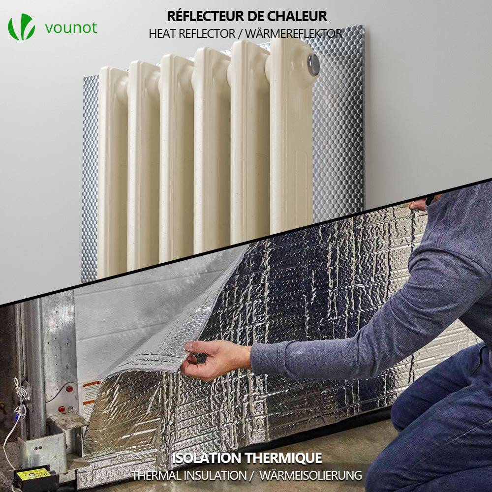 Isolant thermique a bulle double couche aluminium radiateur reflecteur 1.22x20m - Image 3