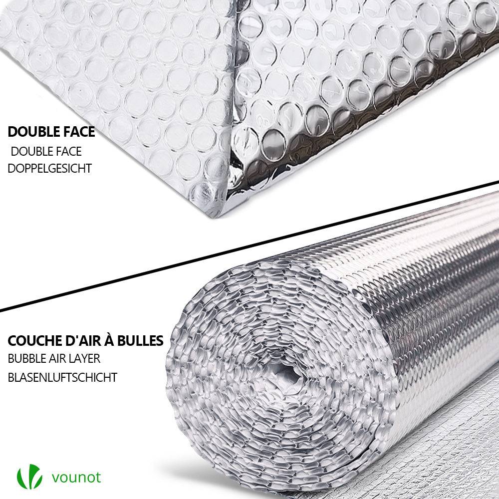 Isolant thermique a bulle double couche aluminium radiateur reflecteur 1.22x20m - Image 2