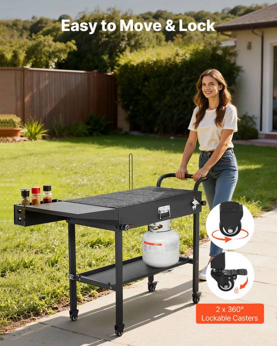 Vevor - VEVOR Desserte de Jardin Chariot de Barbecue pour Plancha Pliable 78,7x43,2 cm - Image 7