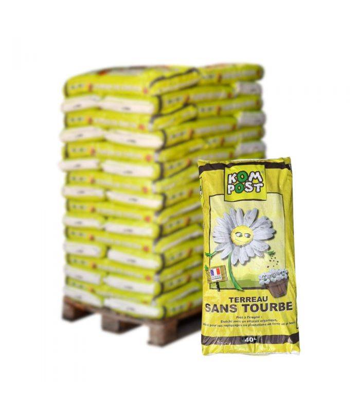 Terreau sans tourbe prêt à l'emploi, 57 sacs de 40 L - KOM27-57x40