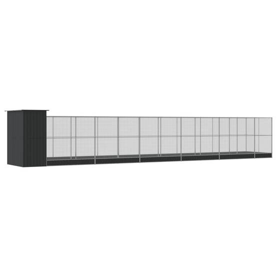 Volière Géante Extension Acier Galvanisé Argent 1244x203x216cm - ComfortXL Outdoor Living - Image 5