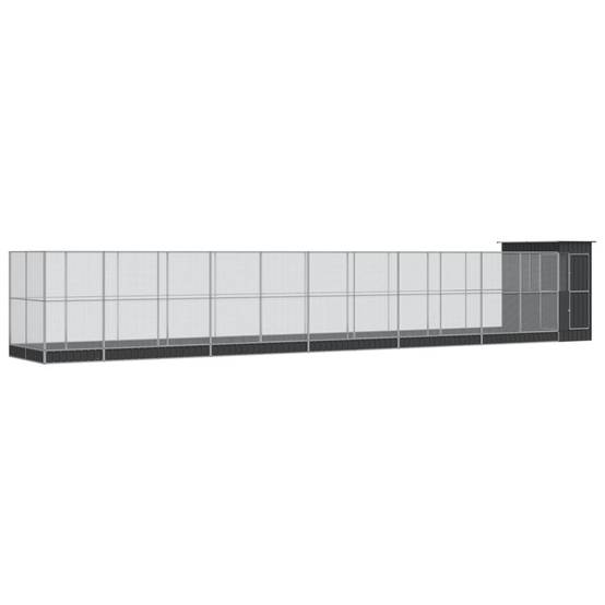 Volière Géante Extension Acier Galvanisé Argent 1244x203x216cm - ComfortXL Outdoor Living - Image 2