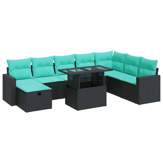 Vidaxl - Salon de jardin avec coussins 9 pcs gris résine tressée acacia vidaXL 3327837 - Image 2