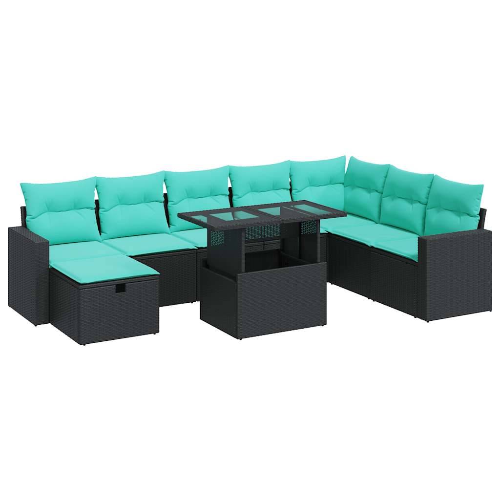 Vidaxl - Salon de jardin avec coussins 9 pcs gris résine tressée acacia vidaXL 3327837 - Image 2