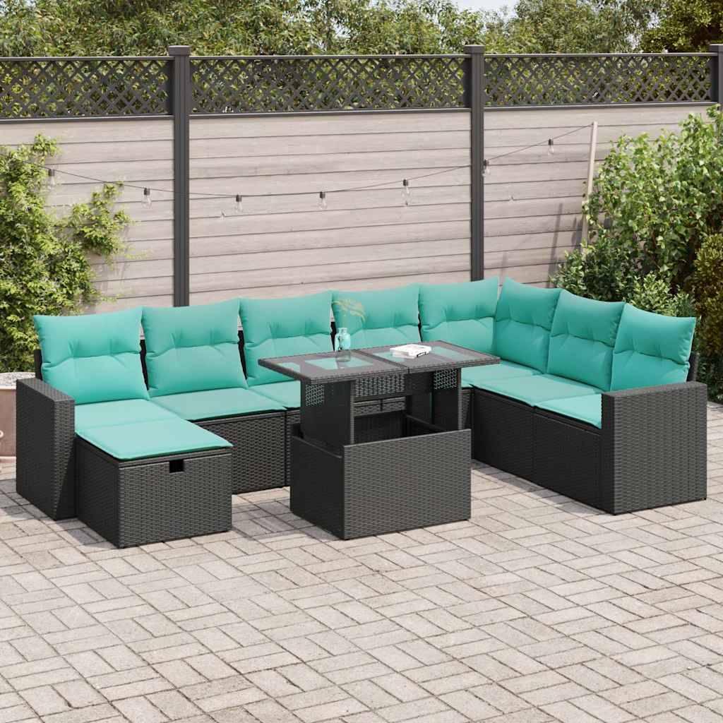 Vidaxl - Salon de jardin avec coussins 9 pcs gris résine tressée acacia vidaXL 3327837 - Image 1