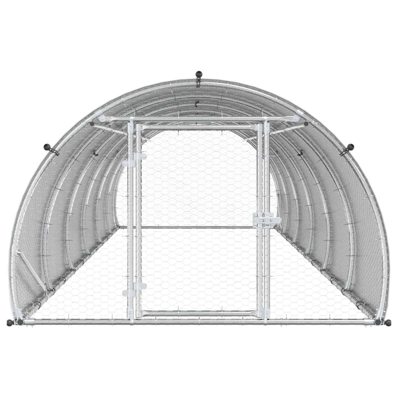 Vidaxl - Poulailler Argenté 600 x 150 x 100 cm Acier galvanisé vidaXL 3434672 - Image 5