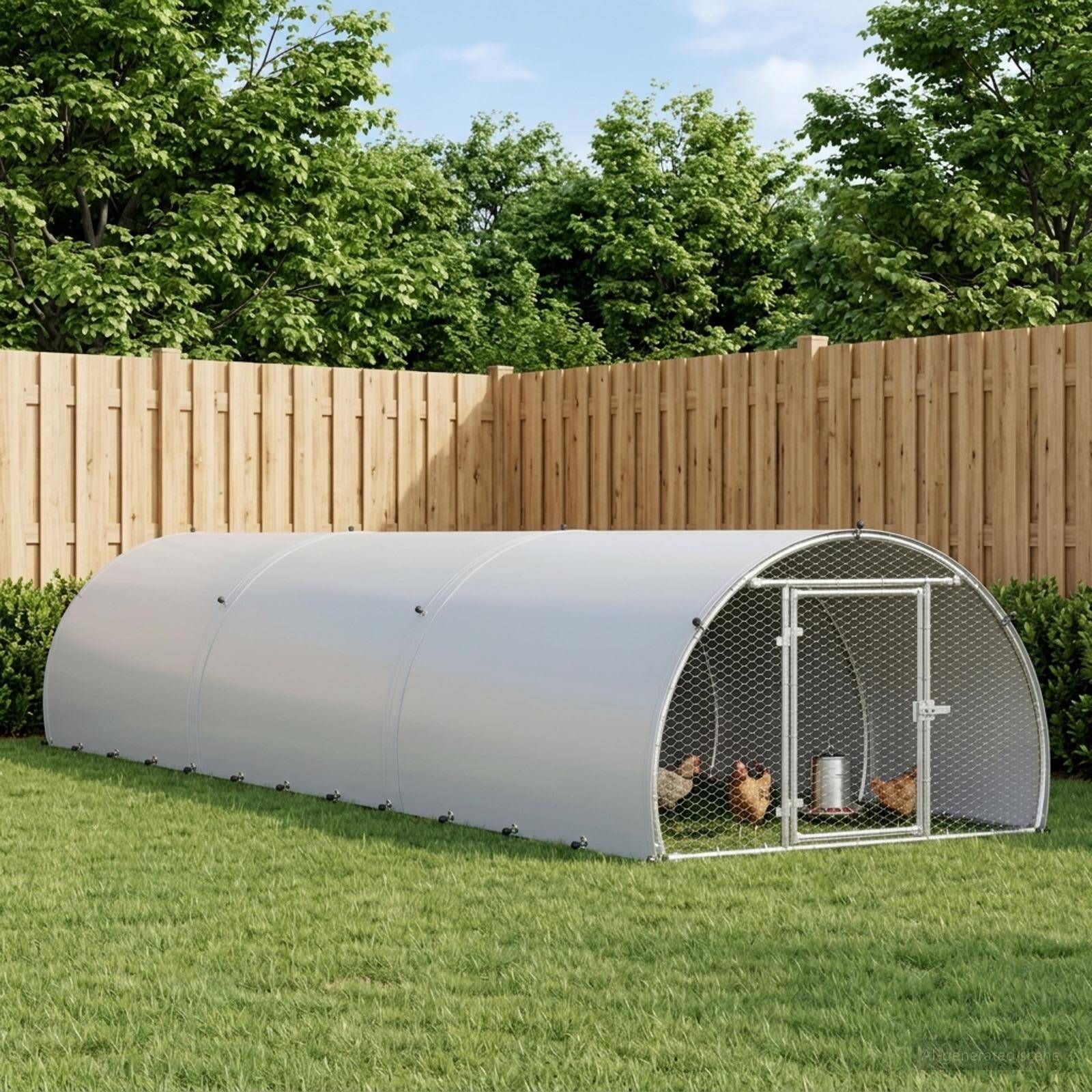 Vidaxl - Poulailler Argenté 600 x 150 x 100 cm Acier galvanisé vidaXL 3434672 - Image 1