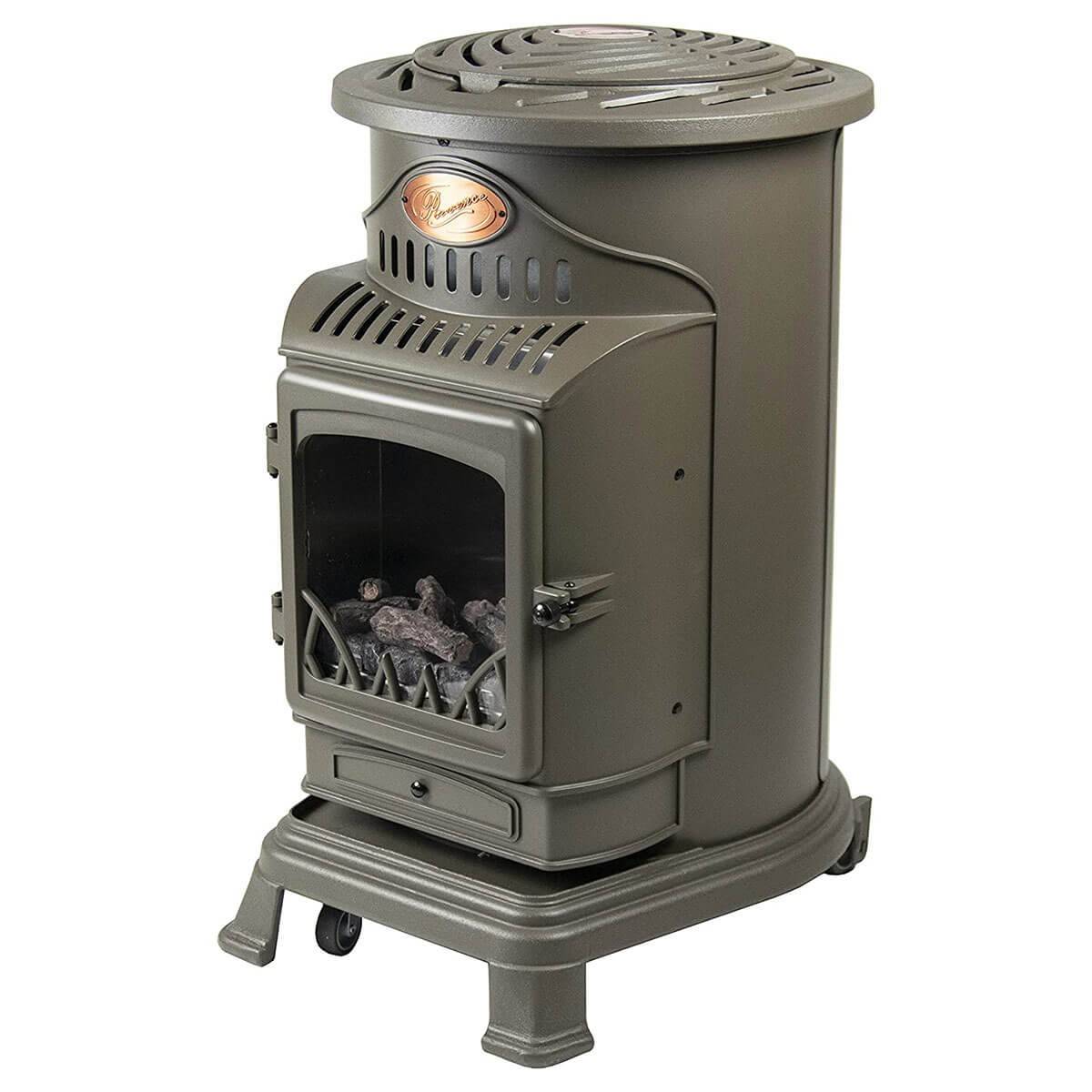 Universal - Poele à gaz 3400W Marron miel Effet flamme Provence UNIVERSAL - Image 3