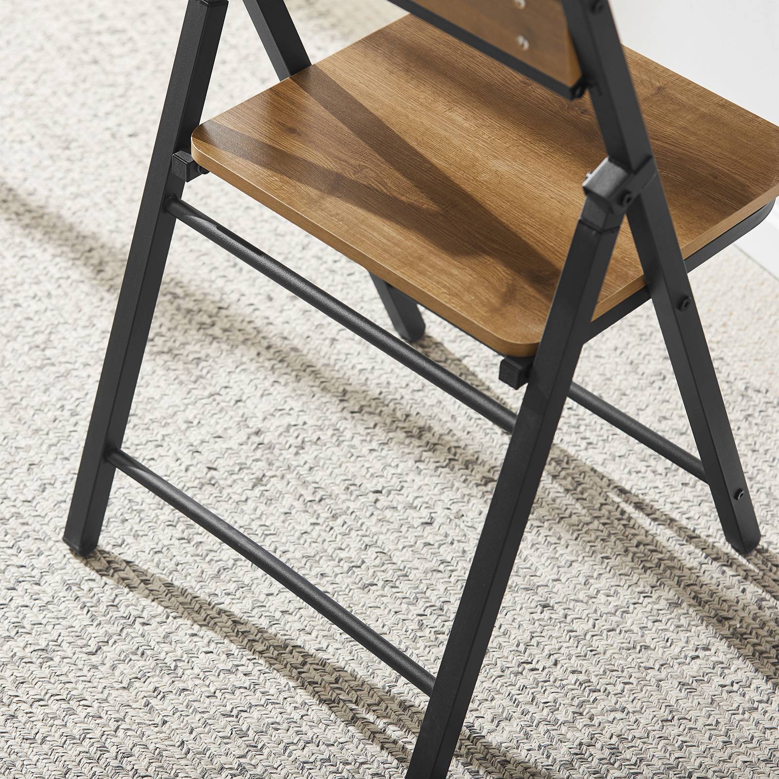 SoBuy Chaise Pliante Robuste en Bois et Métal Style Industriel pour Cuisine Bureau Visiteur Pliable 46 x 48 x 80 cm FST88-PF - Image 6