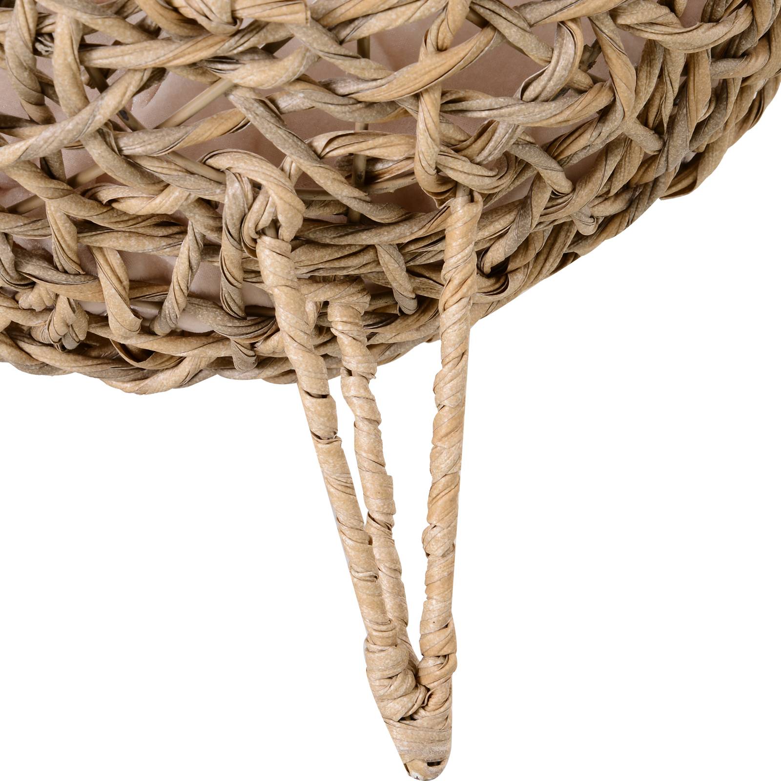 Panier chat lit surélevé chat cosy niche grotte grand confort dim. Ø 52 x 58H cm coussin moelleux inclus résine tressée imitation rotin beige - Image 9
