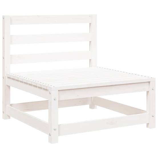 Set de Jardin 2 Pièces Bois de Pin Massif avec Canapé Central et Repose-pied pour Balcon Blanc – ComfortXL Outdoor Living - Image 5